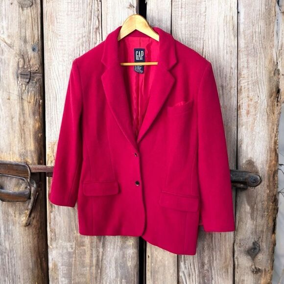 Vintage GAP fuscia Blazer Structured wool coat jacket sz small Elle Woods preppy - Picture 1 of 11